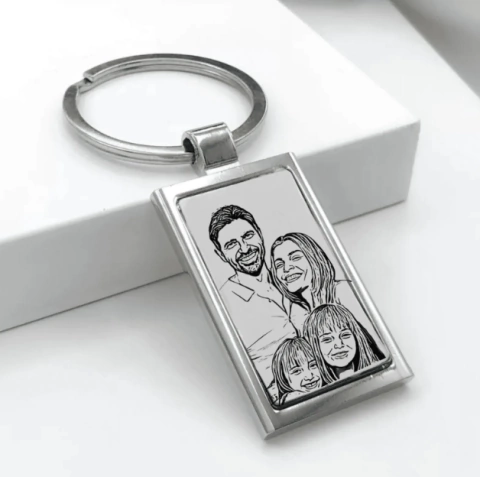 Chaveiro personalizado fotogravação Envio Imediato - Prata Aço Inoxidável (Gravação Frente e Verso) - comprar online