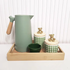 Kit Higiene Bebê 22x33cm Xadrez Vichy Verde Ursinho - comprar online