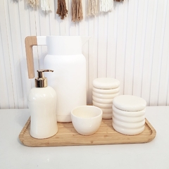 Kit 24x36cm Ondulado Creme e Branco - Térmica Organic