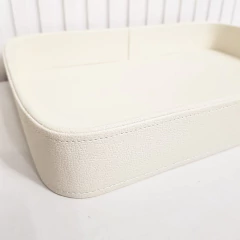 Bandeja 24x36cm Couro PU Off White na internet
