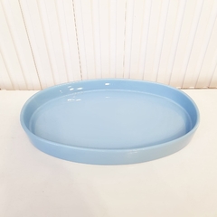 Bandeja de Cerâmica Oval Azul Bebê - loja online
