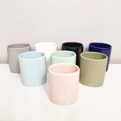 Porta-trecos/pomada/escova cerâmica liso - VÁRIAS CORES