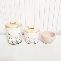 Trio Jardim Encantado Floral com Borboleta - diversas cores na internet
