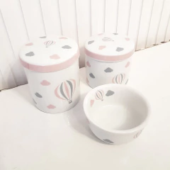 Kit Higiene Bebê - Trio Porcelana Balão Rosa na internet