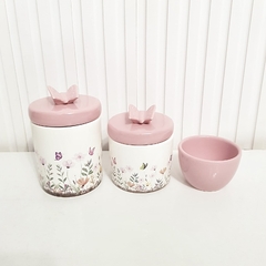Trio Jardim Encantado Floral com Borboleta - diversas cores na internet