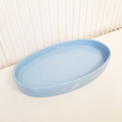 Bandeja de Cerâmica Oval Azul Bebê - KITCUTI BABY DECOR