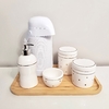 Kit 24x36cm BRANCO COM POÁS E FILETE PRATEADO