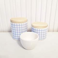 Trio Xadrez Vichy Azul Bebê - KITCUTI BABY DECOR