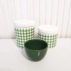 Kit Higiene Bebê - Trio Xadrez Vichy Verde - loja online