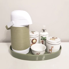 Kit Higiene Bebê Oval Safári (animais da Selva) Verde Militar / Oliva - comprar online