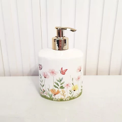 Dispenser porta-álcool gel cerâmica estampa Jardim Encantado - comprar online