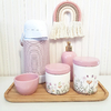 Kit 24x36cm Jardim Encantado Floral Rosa Bebê - Alinhavada