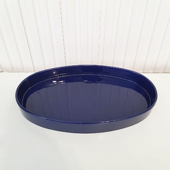 Bandeja de Cerâmica Oval Azul Marinho - loja online