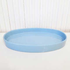 Bandeja de Cerâmica Oval Azul Bebê - comprar online