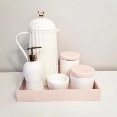 Kit Higiene Bebê 23x29cm Rosa rosé Poás - térmica Bird