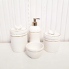 Conjunto 4 pçs Branco com Filete Dourado - Borboleta