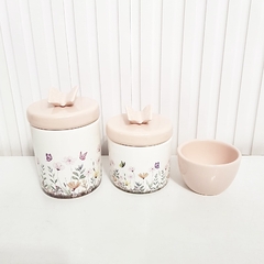 Trio Jardim Encantado Floral com Borboleta - diversas cores - comprar online