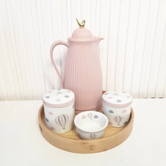 Kit Higiene Bebê - Trio Porcelana Balão Rosa - KITCUTI BABY DECOR