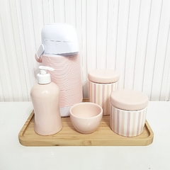 Kit 23x33cm Listras Rosa Rosé - Térmica Alinhavada - comprar online