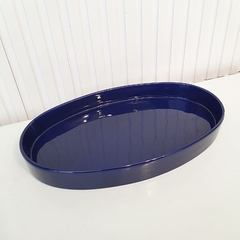 Bandeja de Cerâmica Oval Azul Marinho - KITCUTI BABY DECOR
