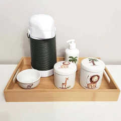 Garrafa térmica com capa alinhavada Verde Musgo - loja online