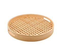 Bandeja Redonda de Bambu com Fundo Vazado - comprar online