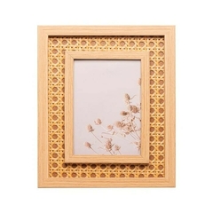 Porta-retrato MDF com Detalhe em Palha Indiana 15x20cm - comprar online