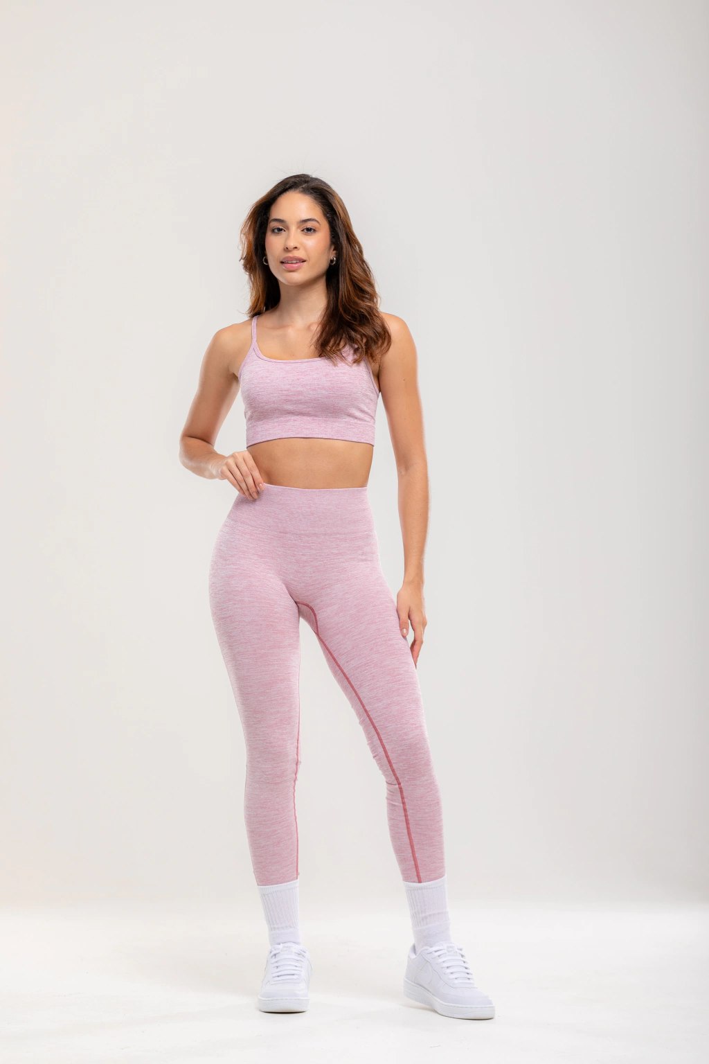 CONJUNTO LEGGING MESCLA DUO - ROSA CLARO