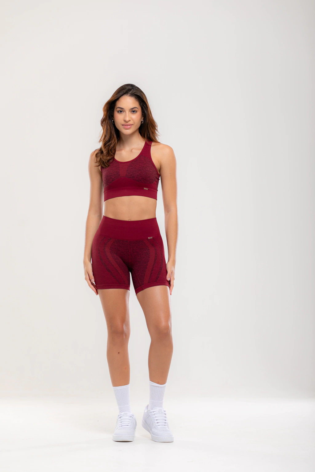 CONJUNTO SHORT MESCLA SPORT - VINHO BAROLO