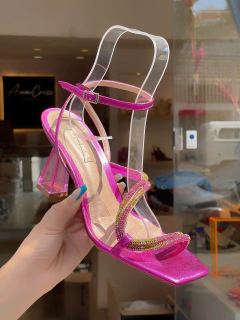 Adora 13.46.114 Salto Acrílico Strass Rosa/Amarelo - comprar online