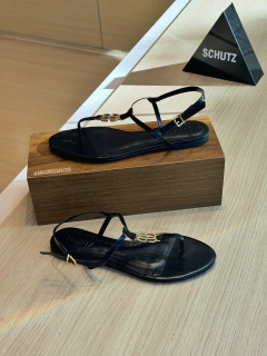 Schutz Rasteira Couro Logo SS Metal S22112 0001 0004U