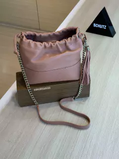 Schutz Bag Fê Marrom Nude Couro Bolsa S50010 0637 0007U