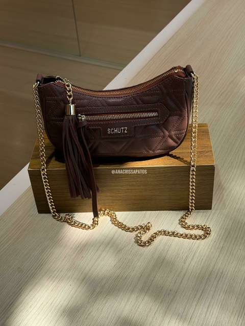 Schutz Bolsa Meia Lua Marrom Escuro S50010 0479 0017U