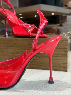 Schutz Sandália Salto Fino Alto Vermelho - comprar online