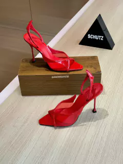 Schutz Sandália Salto Fino Alto Vermelho