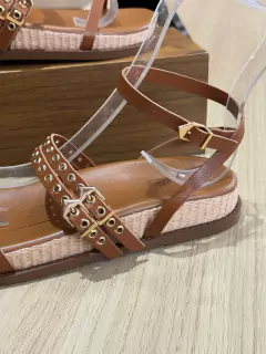 Schutz Sandália Birken Couro Camel Palmilha Extra Macia Papete S21564 0290 0003U - comprar online