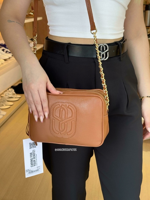 Schutz Camera Bag Belle Caramelo Couro Bolsa - comprar online