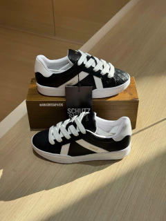 Schutz Sneaker Urban Style Preto Couro Liso Tênis