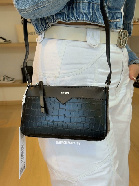 Schutz Bag Família New Kora Preta Alça Regulagem Bolsa