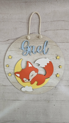 Cartel de nacimiento Zorrito en la luna - comprar online