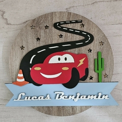 Cartel de nacimiento con luz cars - comprar online