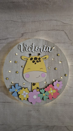 Cartel de nacimiento con luz - Jirafa - tienda online