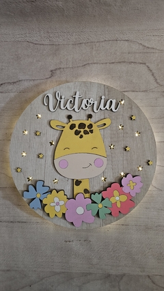 Cartel de nacimiento con luz - Jirafa - Moor Deco