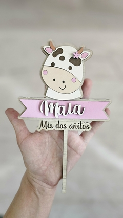 Topper de torta Vaca Granja - comprar online