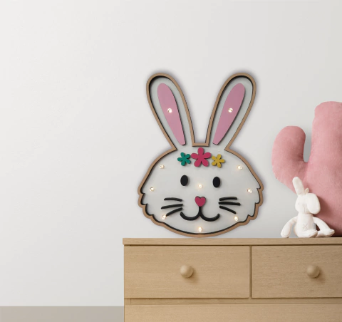 Conejo con Flores 10 LUCES