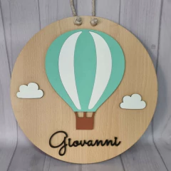 Cartel de nacimiento globo aerostatico