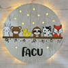 Cartel de nacimiento con luz - mix animales 3