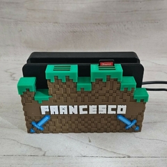 Imagen de Base Dock Nintendo Switch Personalizado Nombre Minecraft
