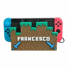 Base Dock Nintendo Switch Personalizado Nombre Minecraft