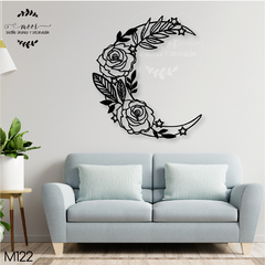 Luna mandala con flores